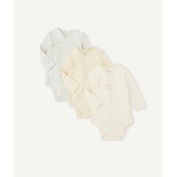 Lot de 3 bodies jaune et gris mini nous en coton bio bébé –  – Soldes