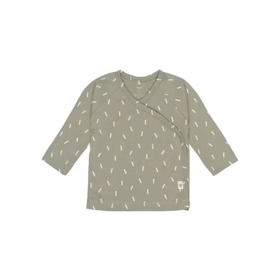 Brassière en coton bio GOTS Petits traits olive (0-2 mois)