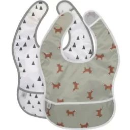 Lot de 2 bavoirs à poche Little Forest Renard