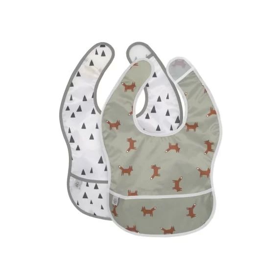 Lot de 2 bavoirs à poche Little Forest Renard