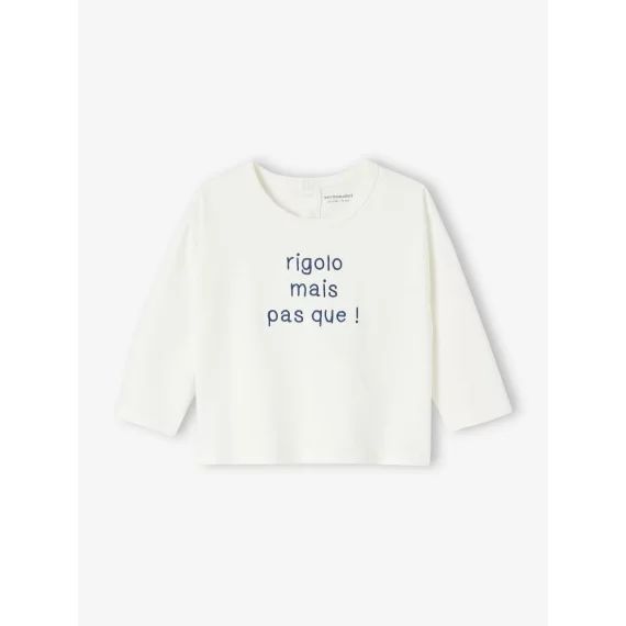 T-shirt personnalisable bébé en coton biologique écru