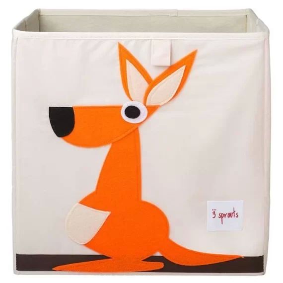 3 Sprouts – Cube de rangement Kangourou – ELEMENTS FOR KIDS beige