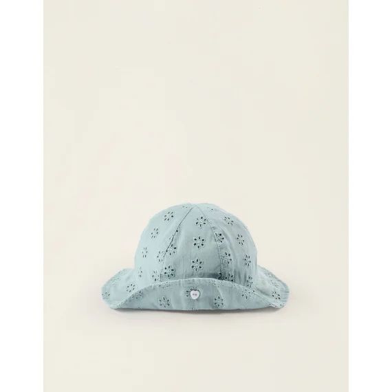 Chapeau Avec Broderie Anglaise Bleu Clair