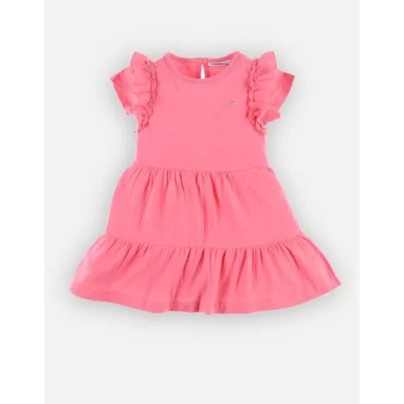 Robe bi-matière rouge