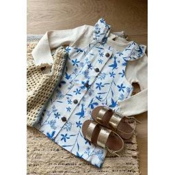 Robe Bébé En Jean Écrue Océan D&rsquo;amour Ecru