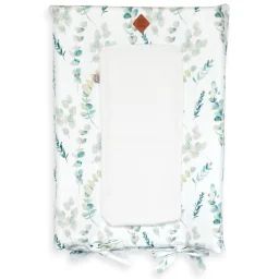 Housse De Matelas À Langer Eucalyptus Blanc Imprimé Eucalyptus