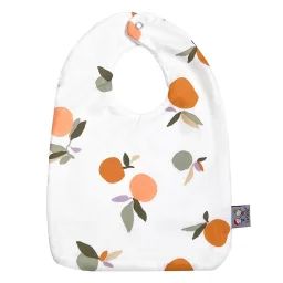 Bavoir En Coton Clem Orange Fond Blanc