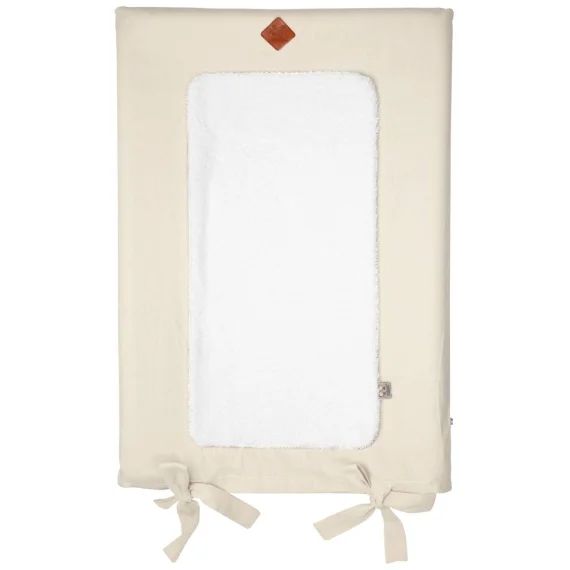 Housse De Matelas À Langer En Lin Lavé Beige