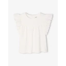 T-shirt manches en broderie anglaise bébé écru