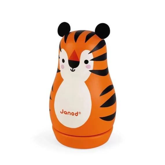 Boite à musique – JANOD – Tigre en bois – Orange – Mixte – 12 mois et plus orange