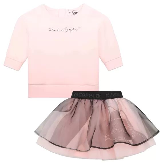 Ensemble sweat-shirt et jupe Fille Rose