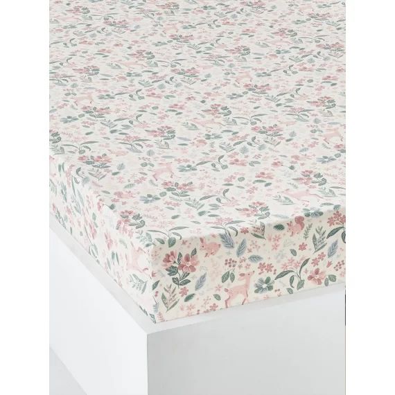 Drap-housse enfant VICTORIA écru / multicolore
