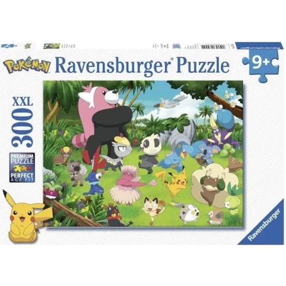 POKÉMON Puzzle 300 pièces XXL – Pokémon sauvages – Ravensburger – Puzzle Enfant 300 pièces – Dès 9 ans blanc