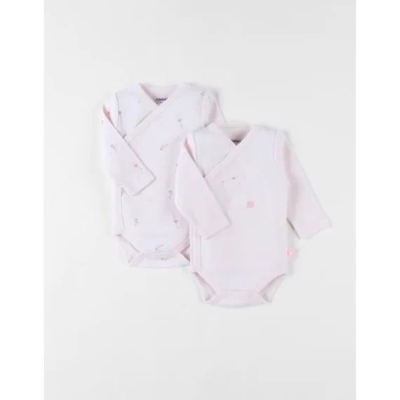 Set De 2 Bodies Léoparde En Coton, Écru/rose Clair Blanc