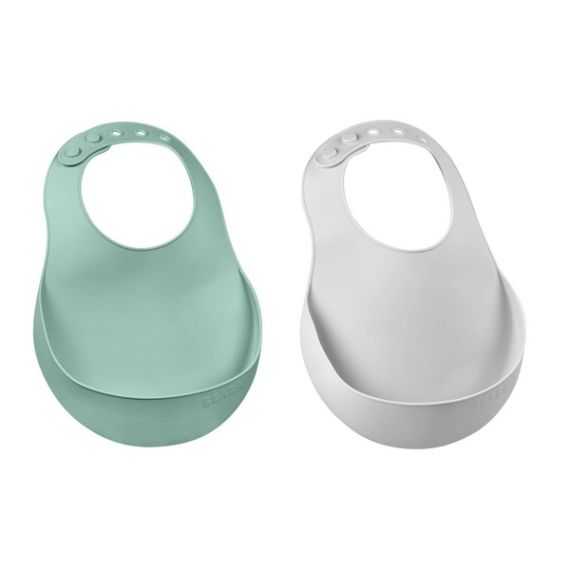 Lot Bavoirs Silicone Béaba – Light Mist/Vert Sauge