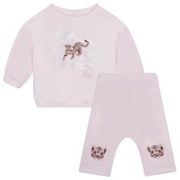 Ensemble de jogging molletonné Fille Rose