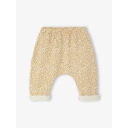 Pantalon naissance en molleton imprimé léopard beige fonce imprime