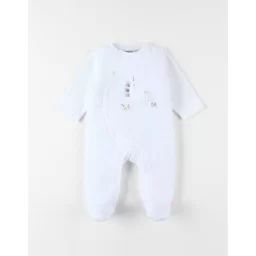 Pyjama 1 Pièce Licorne En Velours Blanc