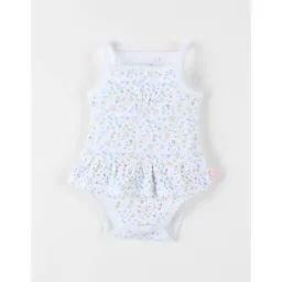 Body Jupette Imprimé Fleuri Sans Manches Éru Blanc