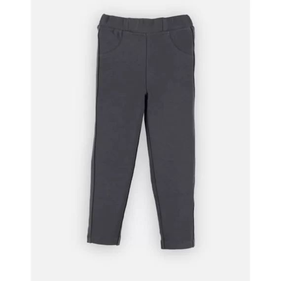 Jegging en interlock imprimé à pois gris