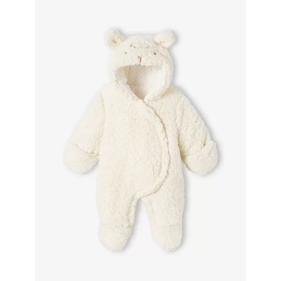 Combipilote mouton bébé en fausse fourrure écru