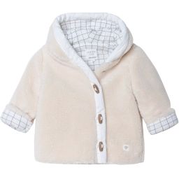 Manteau à capuche en sherpa Garçon Beige