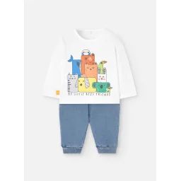 Ensemble T-shirt À Manches Longues Et Pantalon Blanc