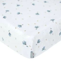 Drap-housse En Gaze De Coton, Bleuet Blanc