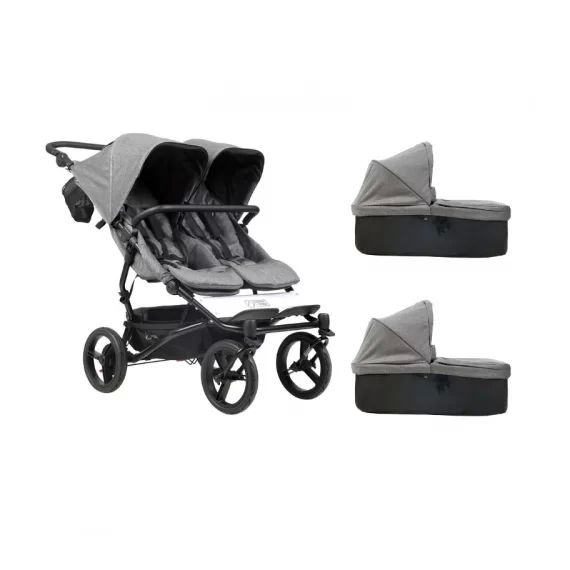 Poussette Double Mountain Buggy Duet V3.2 Luxury Edition – Heringbone + 2 Nacelles Plus