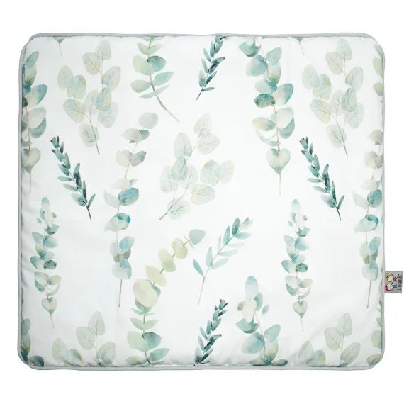 Oreiller Plat Réversible En Coton Eucalyptus Blanc Imprimé Eucalyptus