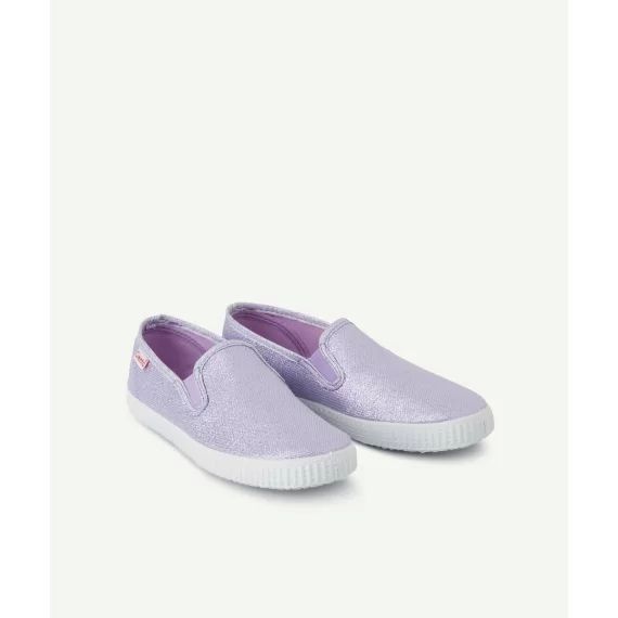 Baskets en toile fille violettes brillantes –  – Soldes