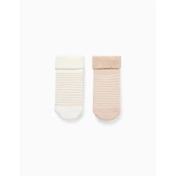 Lot De 2 Paires De Chaussettes Rayées Antidérapantes Multicolore