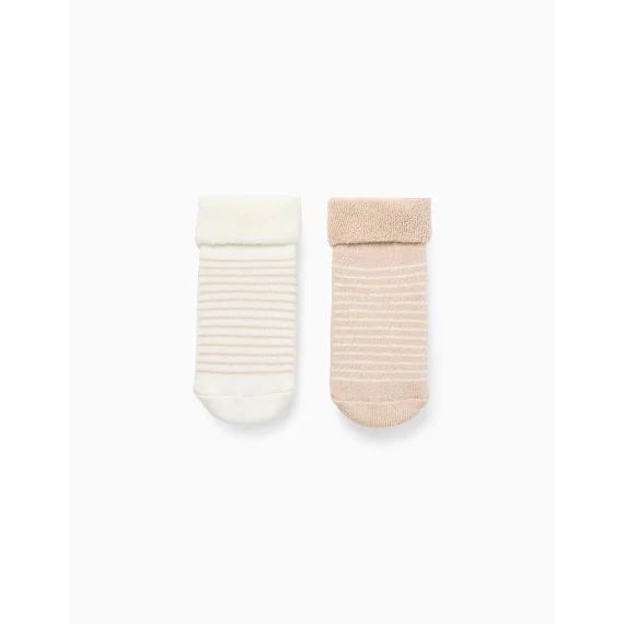 Lot De 2 Paires De Chaussettes Rayées Antidérapantes Multicolore