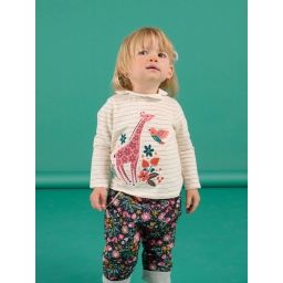 T-shirt Écru Manches Longues Et Col En Voile