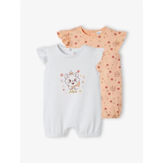 Lot de 2 combinaisons short bébé fille Disney® Marie lesAristochats pêche
