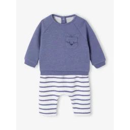 Ensemble bébé sweat et pantalon bleu chiné