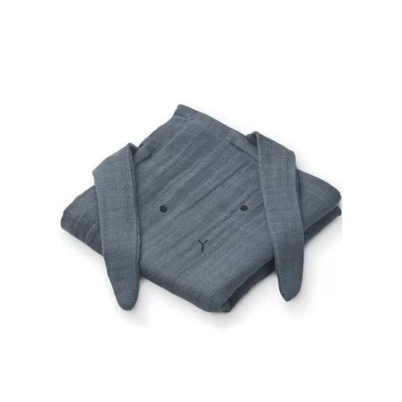 Lot de 2 langes Hannah Rabbit Whale blue (65 x 65 cm)