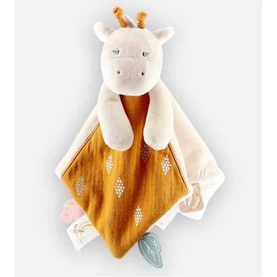 Doudou girafe en peluche Veloudoux® – NOUKIE&rsquo;S – Tiga – Bébé – Mixte – Intérieur beige