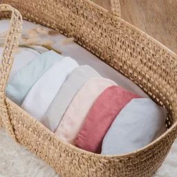 Drap housse de berceau en coton bio Blanc (30 x 76 cm)