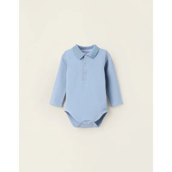 Body-polo À Manches Longues Bleu Clair