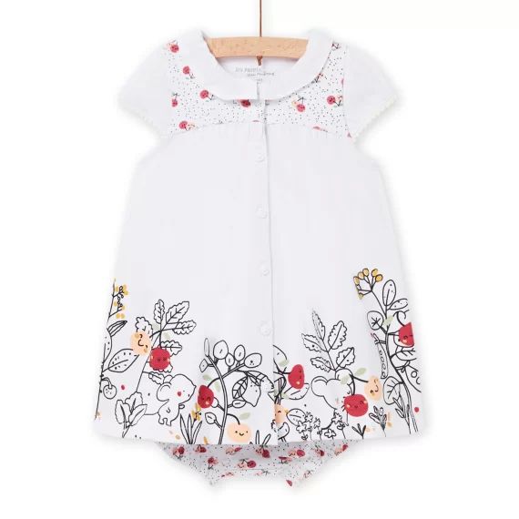 Robe Et Bloomer Blancs Naissance Fille