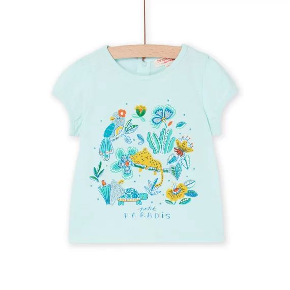 T-shirt Bleu À Manches Courtes