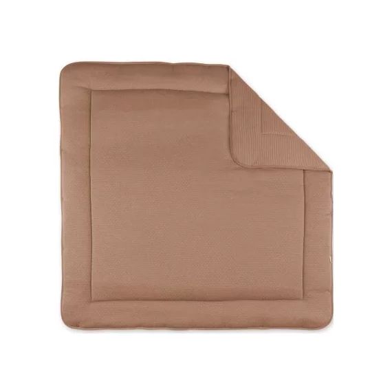 Tapis de jeu réversible Jersey Stripe Dunes marron (100 x 100 cm)