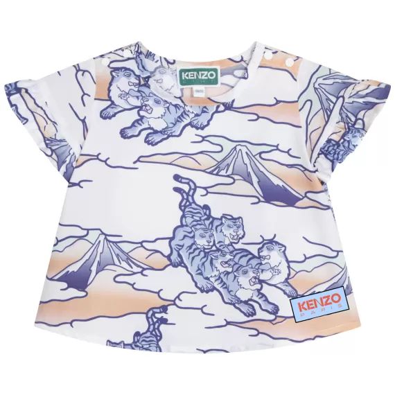 Blouse imprimée en coton Fille Blanc