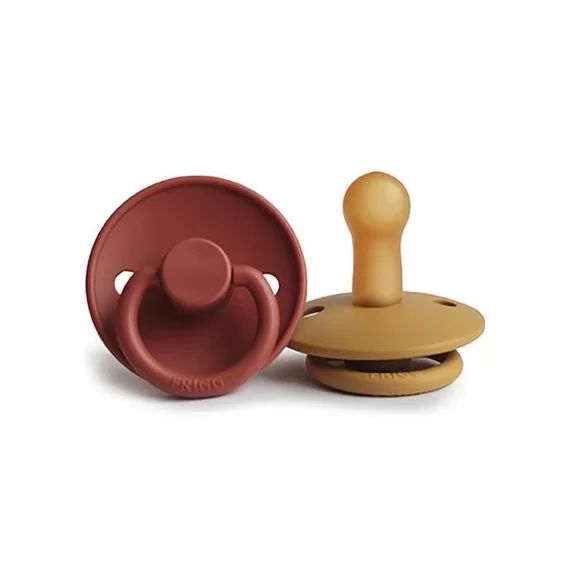 Lot de 2 sucettes en latex Classic Clay/Honey gold (0-6 mois)