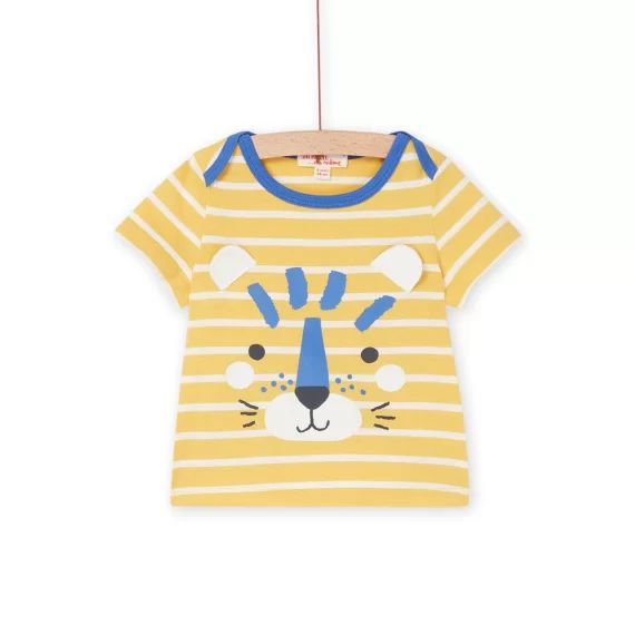 T-shirt Safran Et Blanc À Imprimé À Rayures – Orange