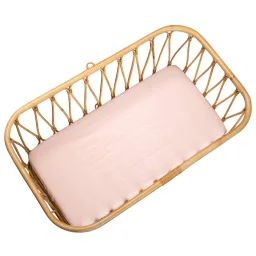 Drap Housse Berceau En Gaze De Coton À Carreaux Rose