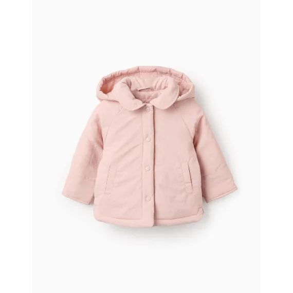 Doudoune Avec Capuche Amovible Rose Clair