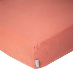 Drap Housse Uni En Gaze De Coton Terracotta