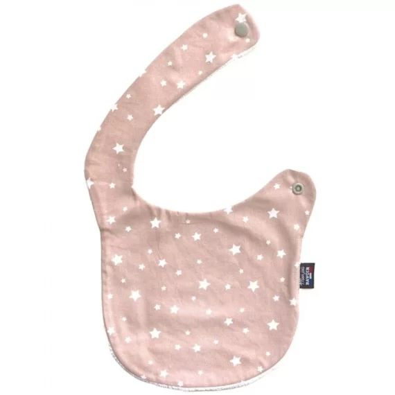 Bavoir nourrisson – rose pâle étoiles rose